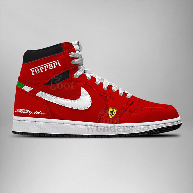 Ideafootwear Ferrari AJ1 High Sneakers Shoes For Men And Women