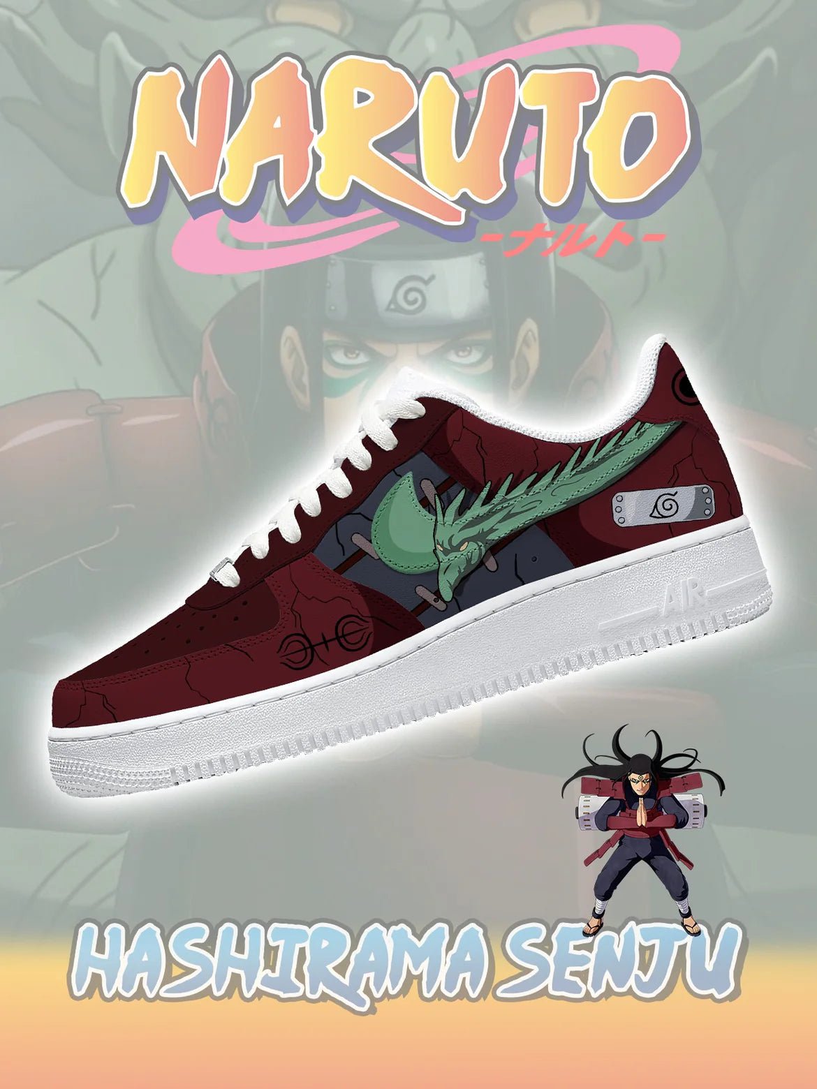 Ideafootwear First Hokage Hashirama Senju  Air Low-Top Sneakers Shoes For Men And Women 1