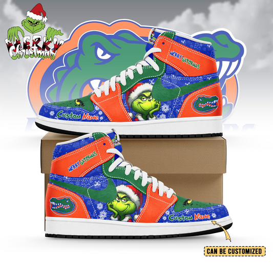 Ideafootwear  Florida Gators x The Grinch x Christmas AJ1 High Sneakers Shoes For Men And Women
