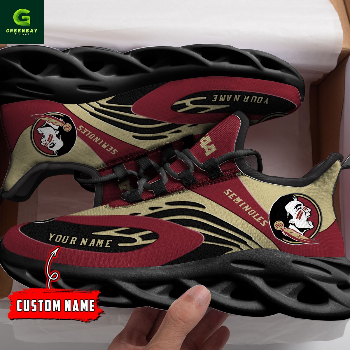 Ideafootwear Florida State Red &amp; Tan Seminoles Max Soul Shoes Sneakers For Men And Women