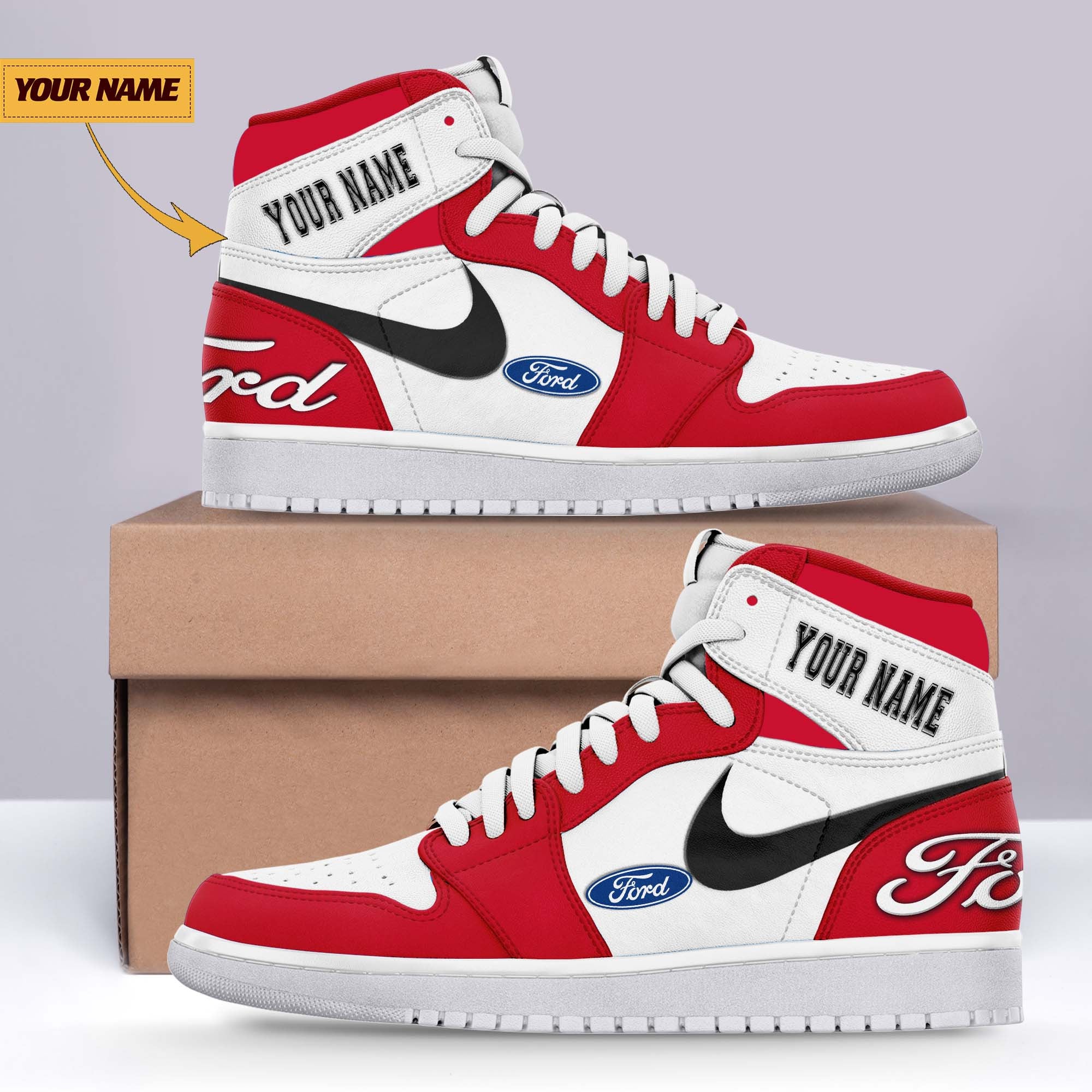 Ideafootwear Ford AJ1 High Sneakers Shoes For Men And Women