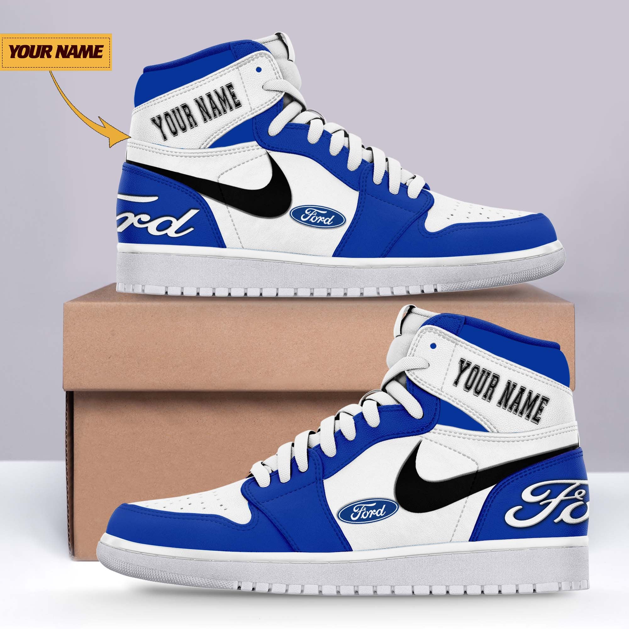Ideafootwear Ford AJ1 High Sneakers Shoes For Men And Women