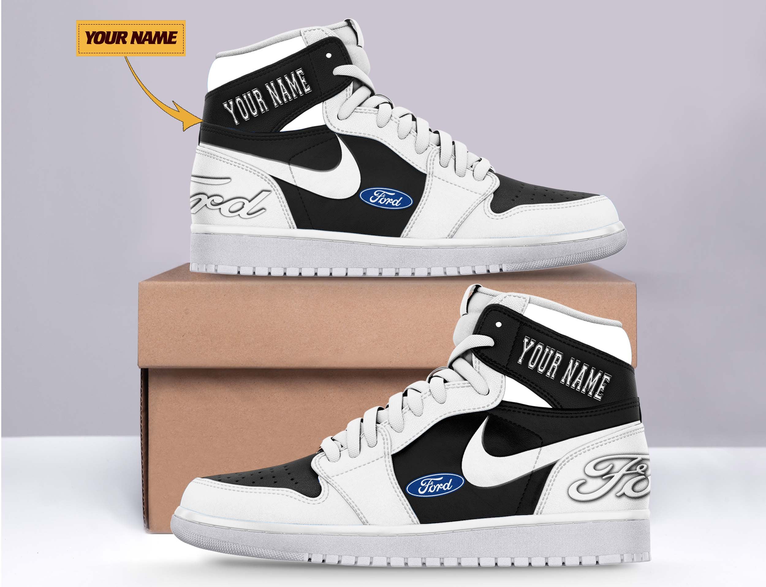 Ideafootwear Ford AJ1 High Sneakers Shoes For Men And Women