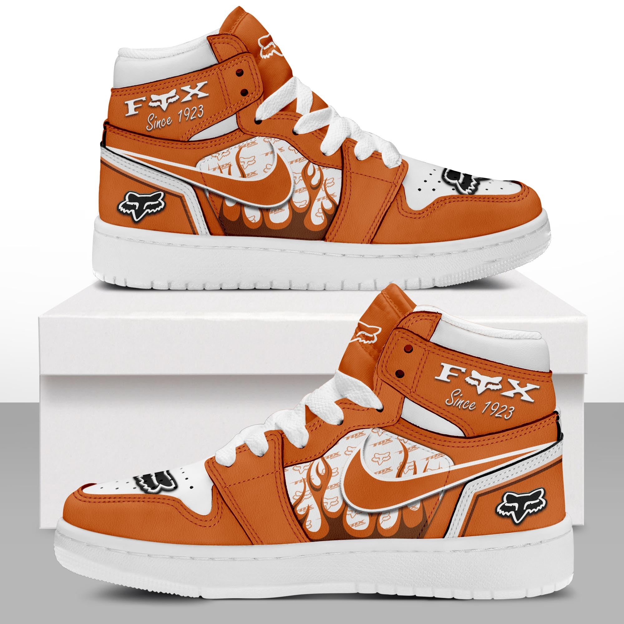 Ideafootwear Fox Racing AJ1 High Sneakers Shoes For Men And Women
