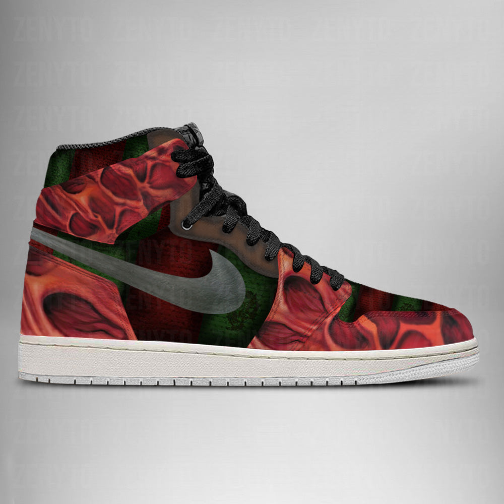 Ideafootwear Freddy Krueger Halloween AJ1 High Sneakers Shoes For Men And Women