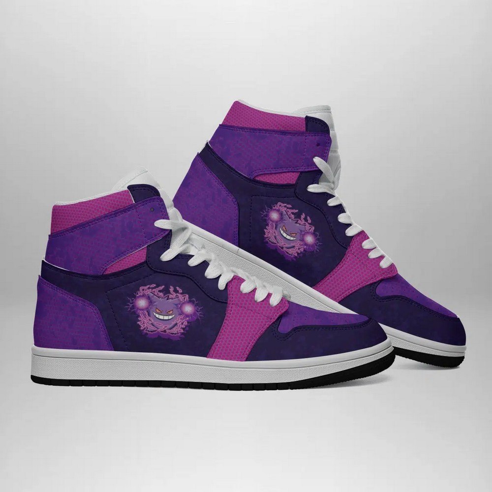 Ideafootwear Gengar Attack Pokemon  AJ1 High Sneakers Shoes For Men And Women