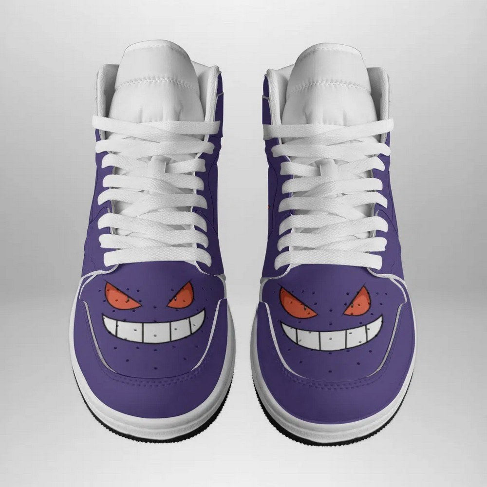 Ideafootwear Gengar Face Pokemon  AJ1 High Sneakers Shoes For Men And Women