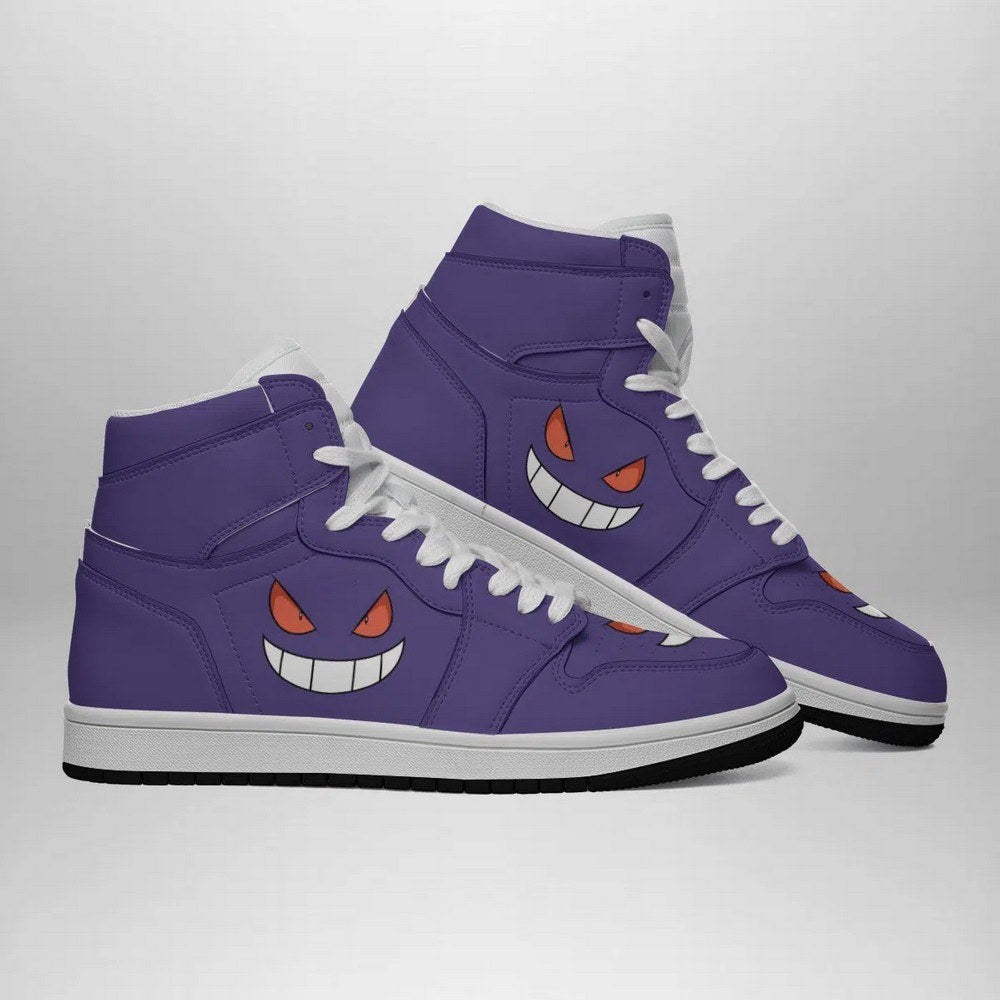 Ideafootwear Gengar Face Pokemon  AJ1 High Sneakers Shoes For Men And Women