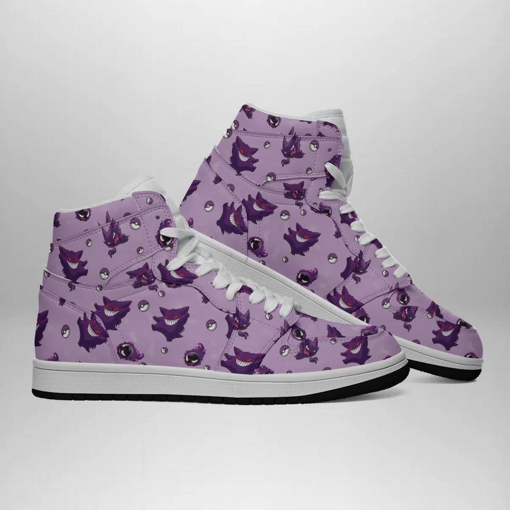 Ideafootwear Gengar Pattern Pokemon  AJ1 High Sneakers Shoes For Men And Women