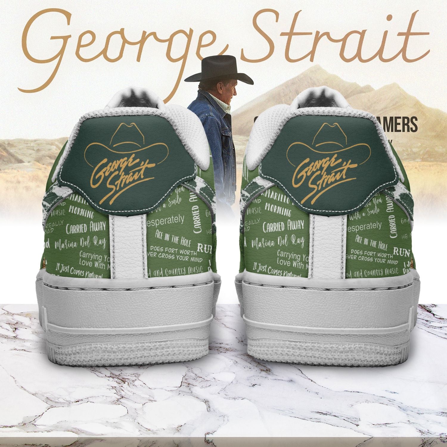 Ideafootwear George Strait Air Low-Top Sneakers Shoes For Men And Women 2