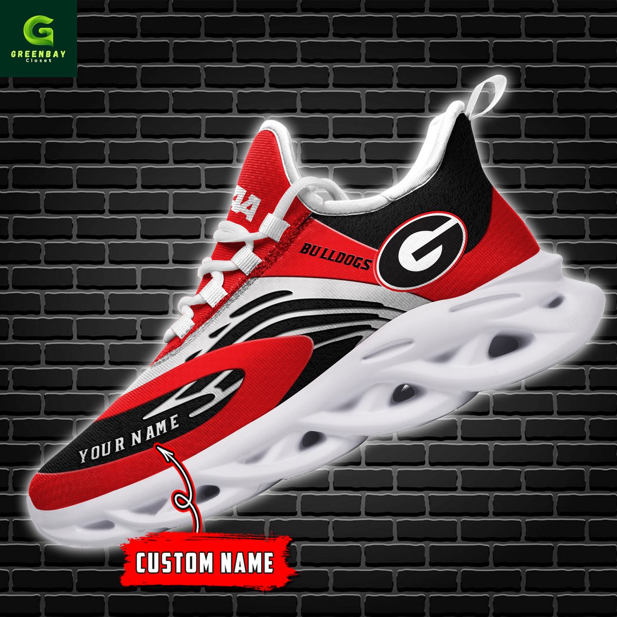 Ideafootwear Georgia Bulldogs Max Soul Shoes Sneakers For Men And Women