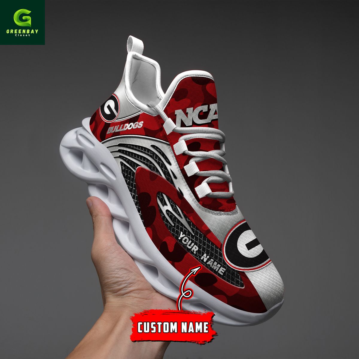 Ideafootwear Georgia Bulldogs Max Soul Shoes Sneakers For Men And Women