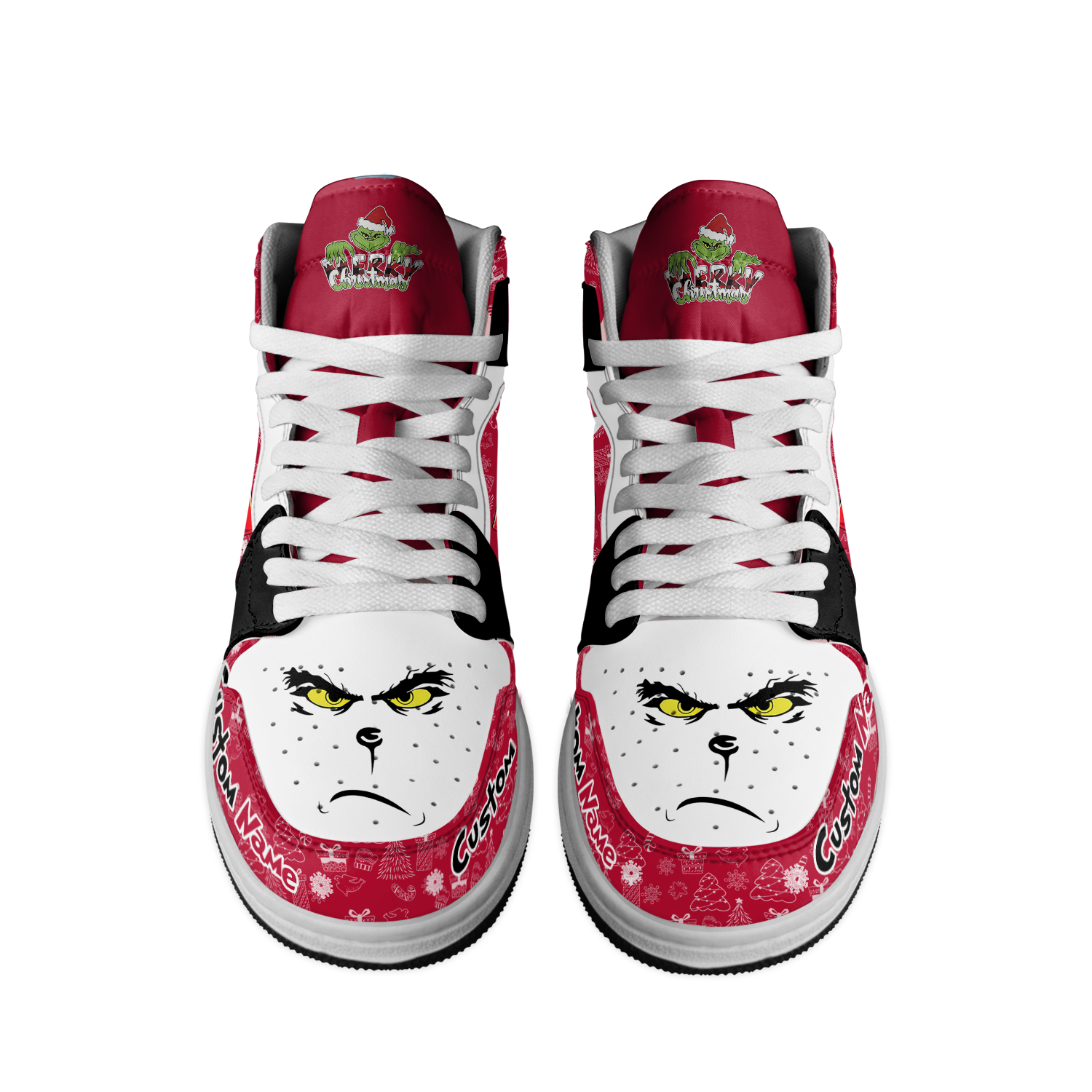 Ideafootwear Georgia Bulldogs x The Grinch x Christmas  AJ1 High Sneakers Shoes For Men And Women