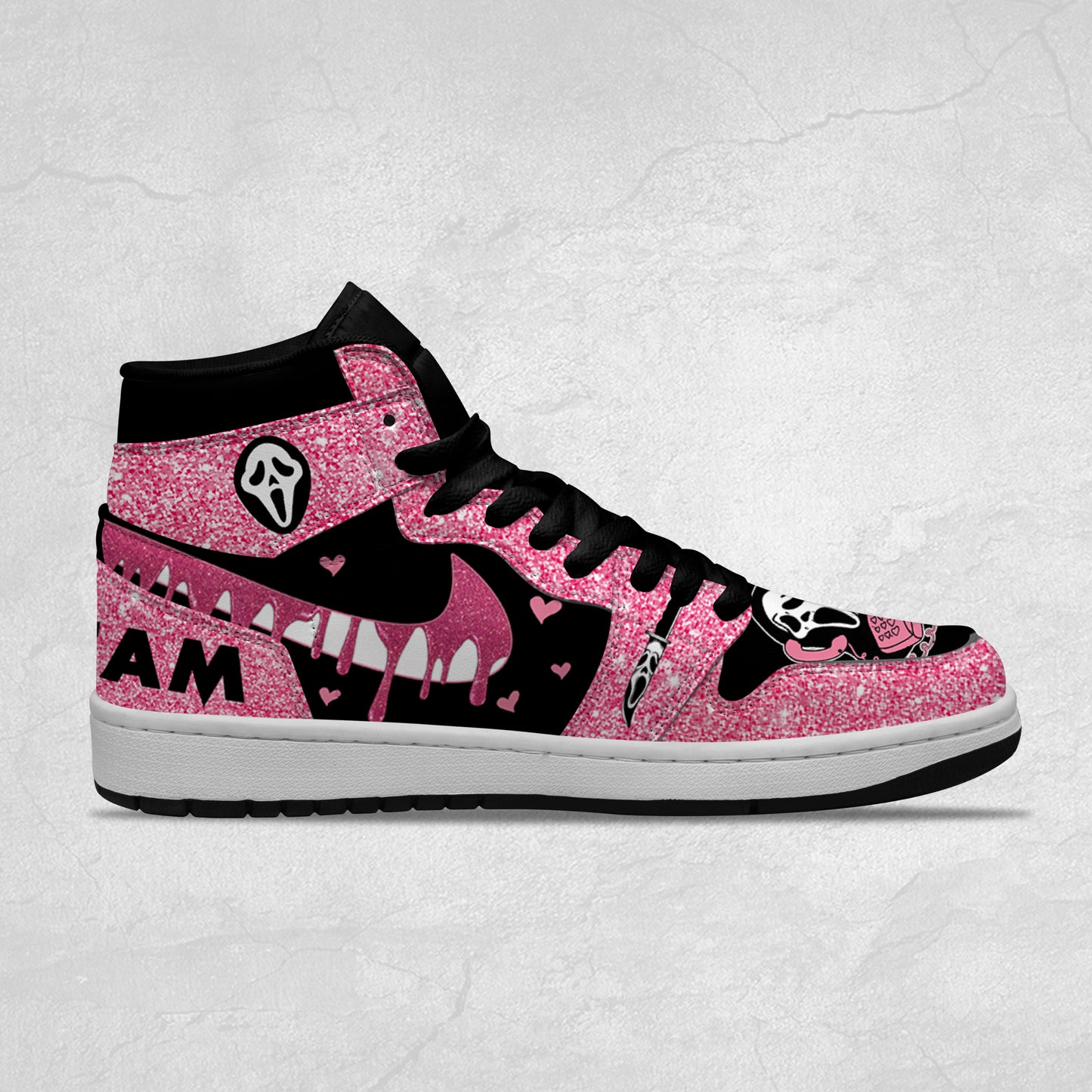 Ideafootwear Ghostface Halloween AJ1 High Sneakers Shoes For Men And Women