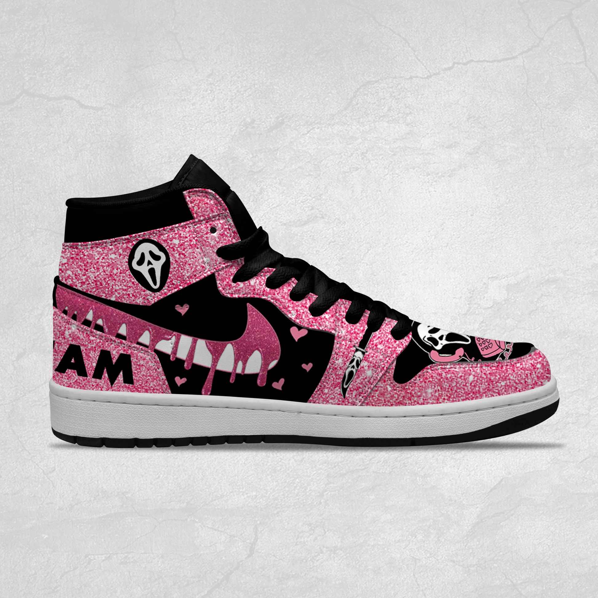 Ideafootwear Ghostface Halloween AJ1 High Sneakers Shoes For Men And Women