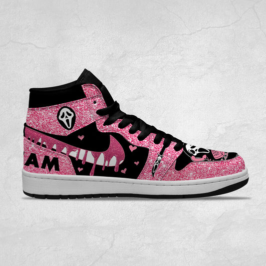 Ideafootwear Ghostface Halloween AJ1 High Sneakers Shoes For Men And Women