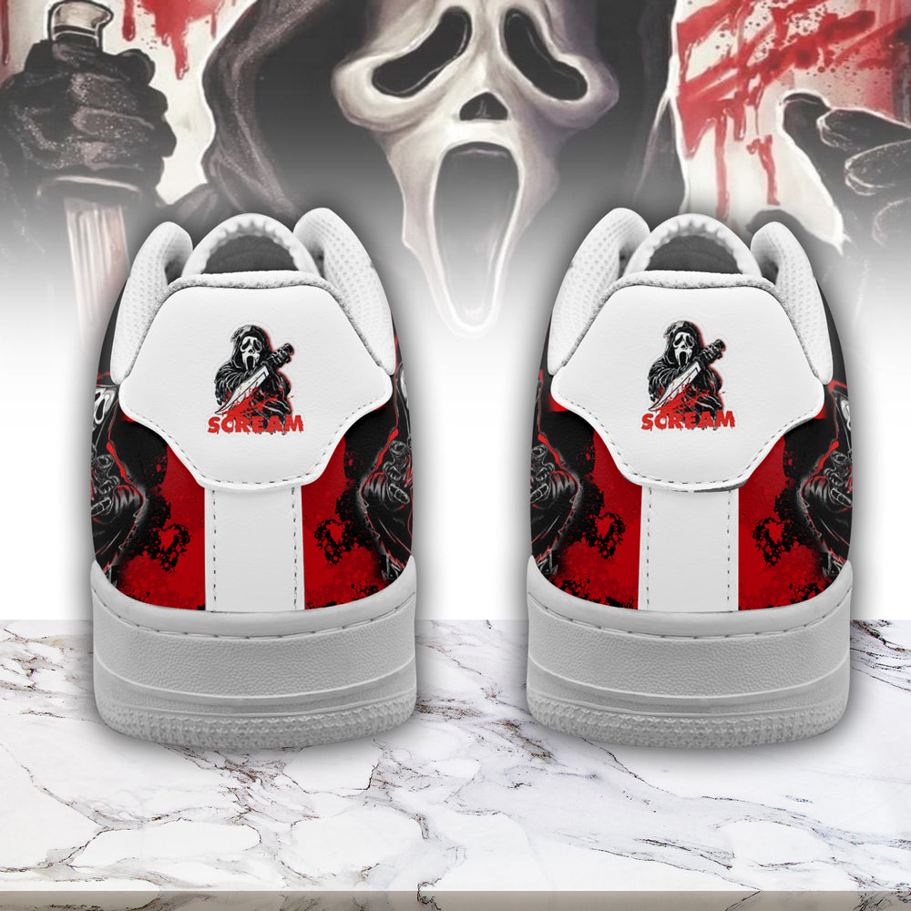 Ideafootwear Ghostface x Halloween Air Low-Top Sneakers Shoes For Men And Women 3