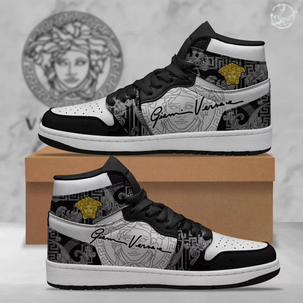 Ideafootwear Gianni Versace AJ1 High Sneakers Shoes For Men And Women