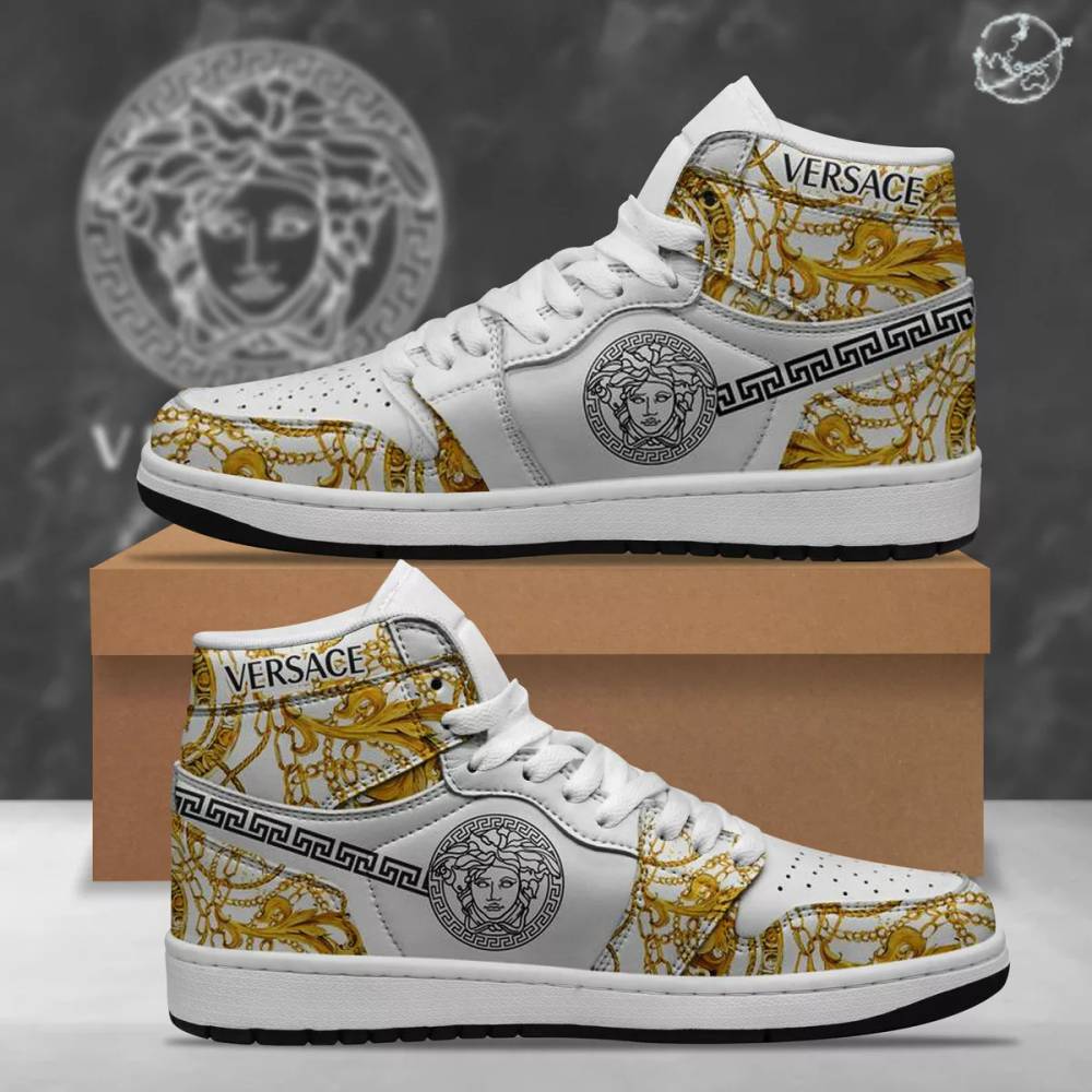 Ideafootwear Gianni Versace AJ1 High Sneakers Shoes For Men And Women