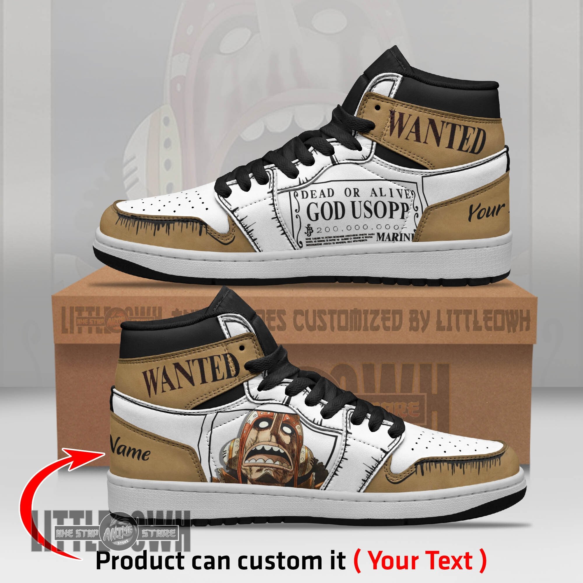 Ideafootwear God Usopp AJ1 High Sneakers Shoes For Men And Women