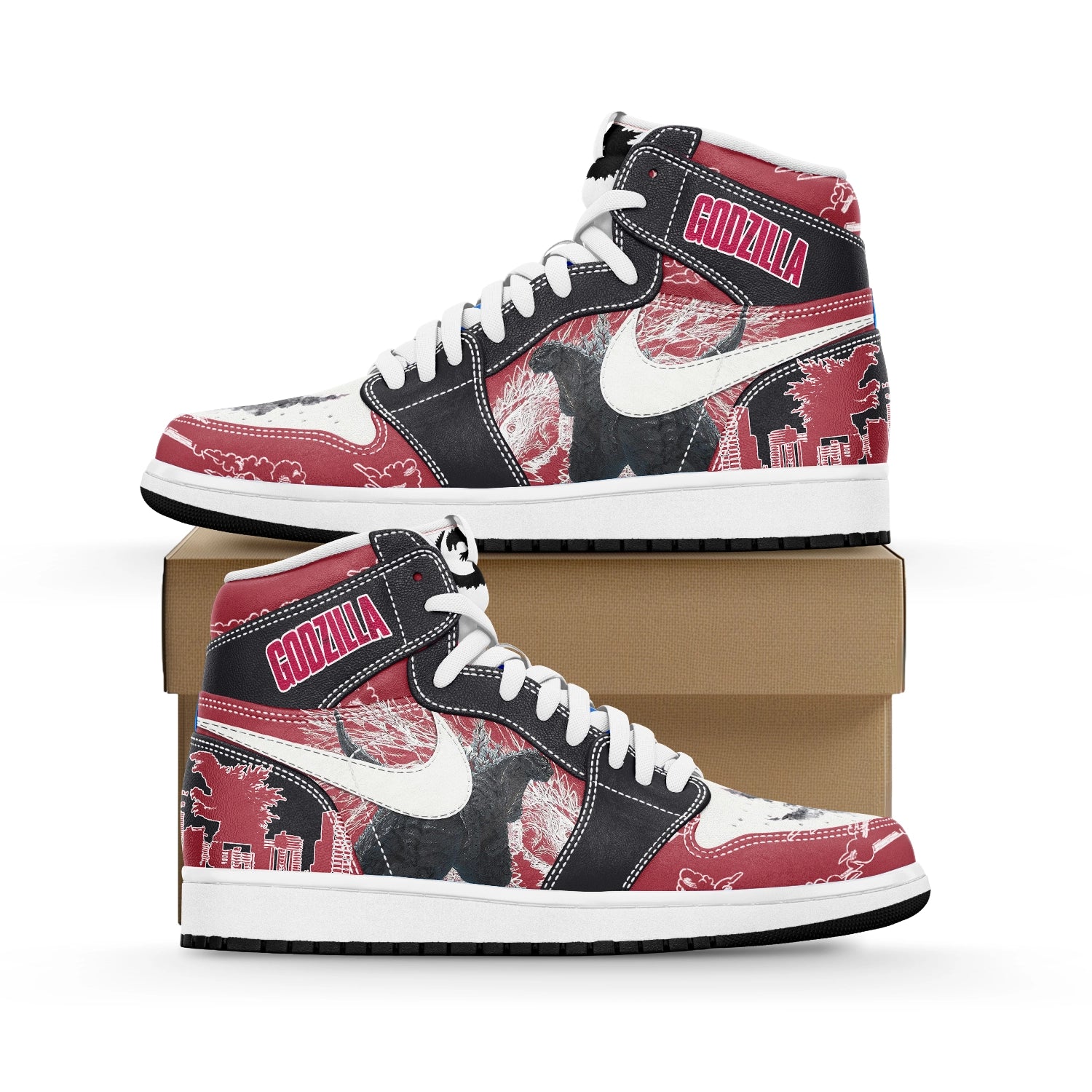 Ideafootwear Godzilla AJ1 High Sneakers Shoes For Men And Women