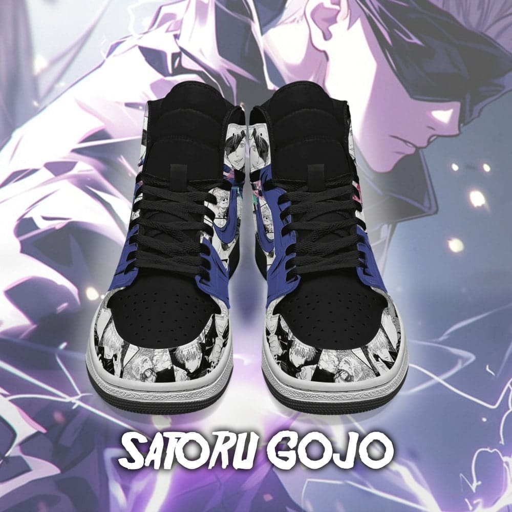 Ideafootwear Gojo Satoru AJ1 High Sneakers Shoes For Men And Women