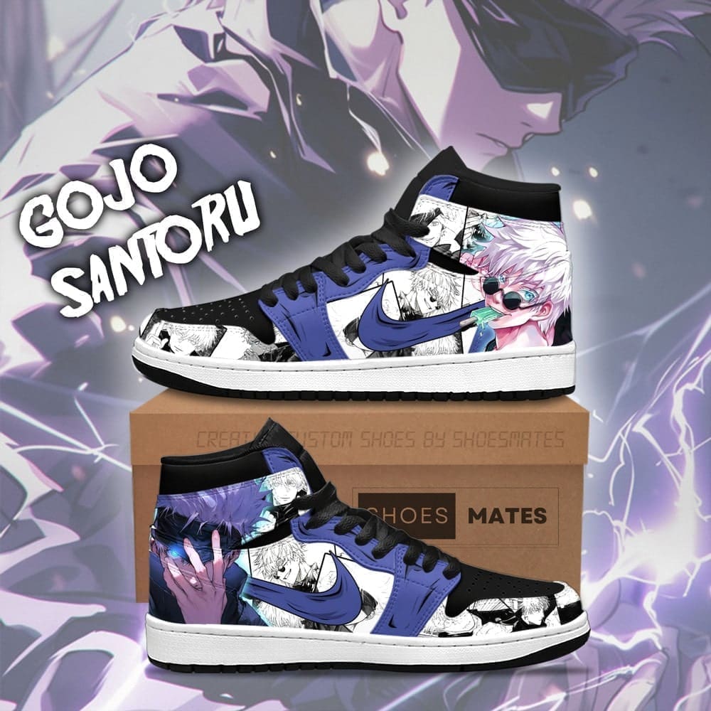 Ideafootwear Gojo Satoru AJ1 High Sneakers Shoes For Men And Women