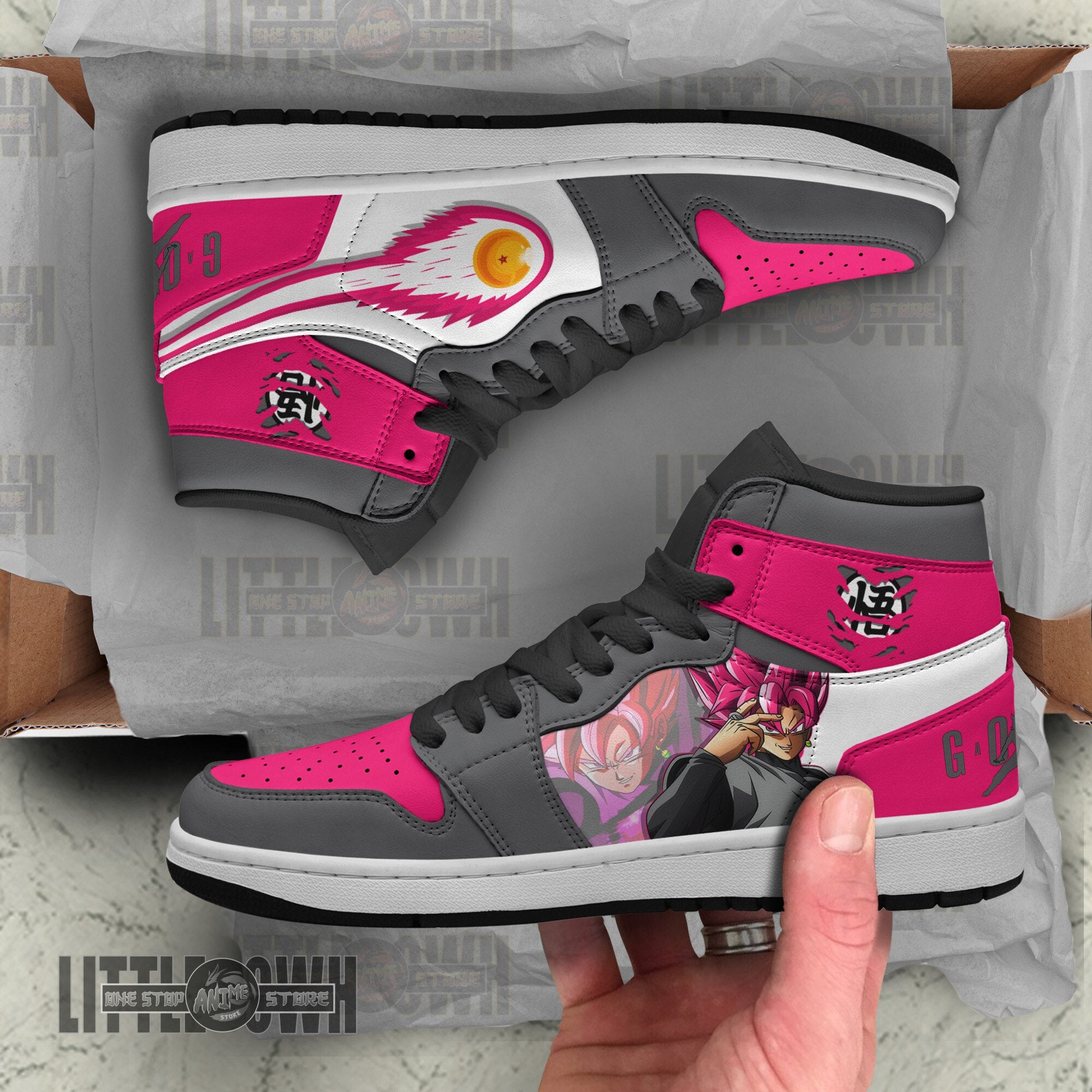 Ideafootwear Goku Black AJ1 High Sneakers Shoes For Men And Women