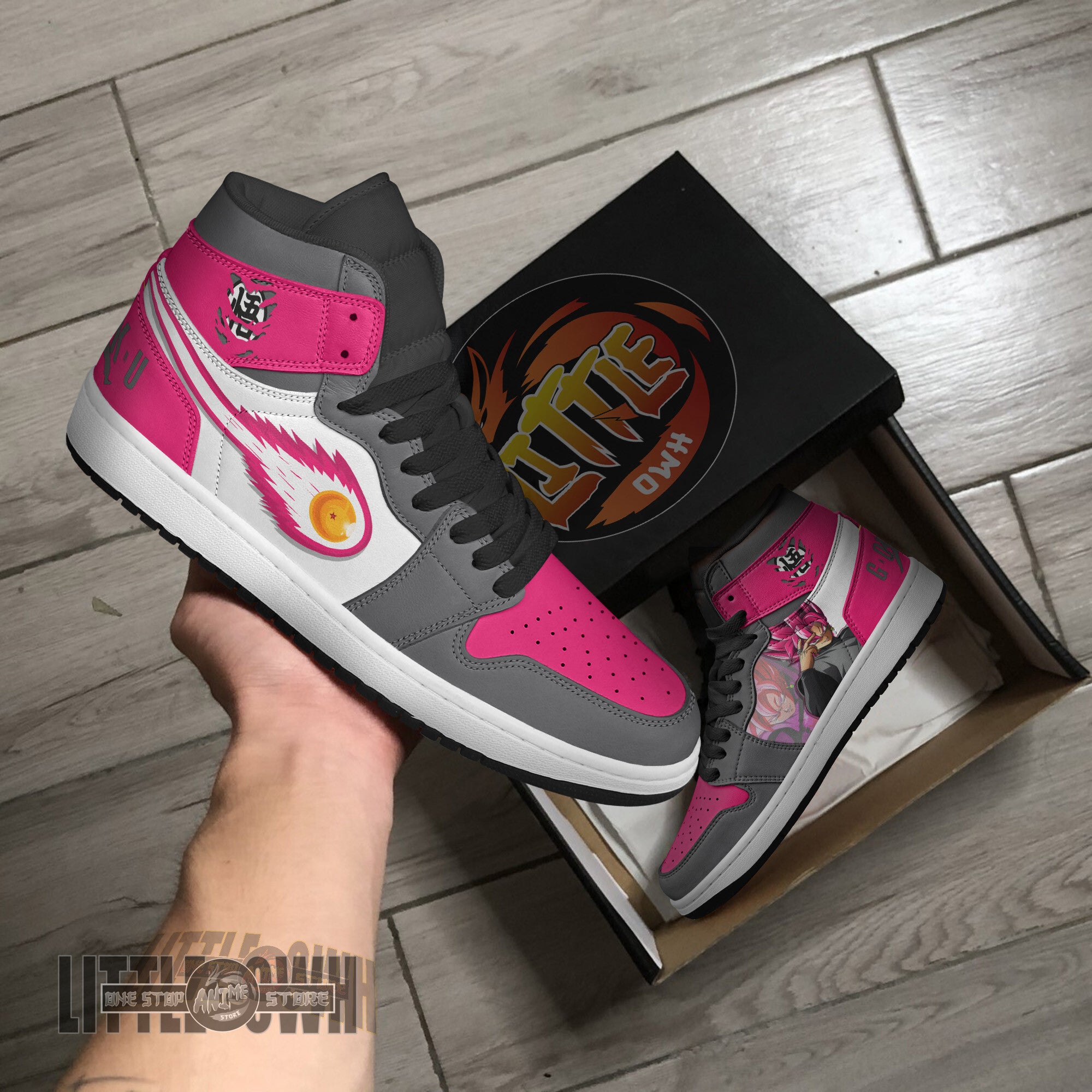 Ideafootwear Goku Black AJ1 High Sneakers Shoes For Men And Women