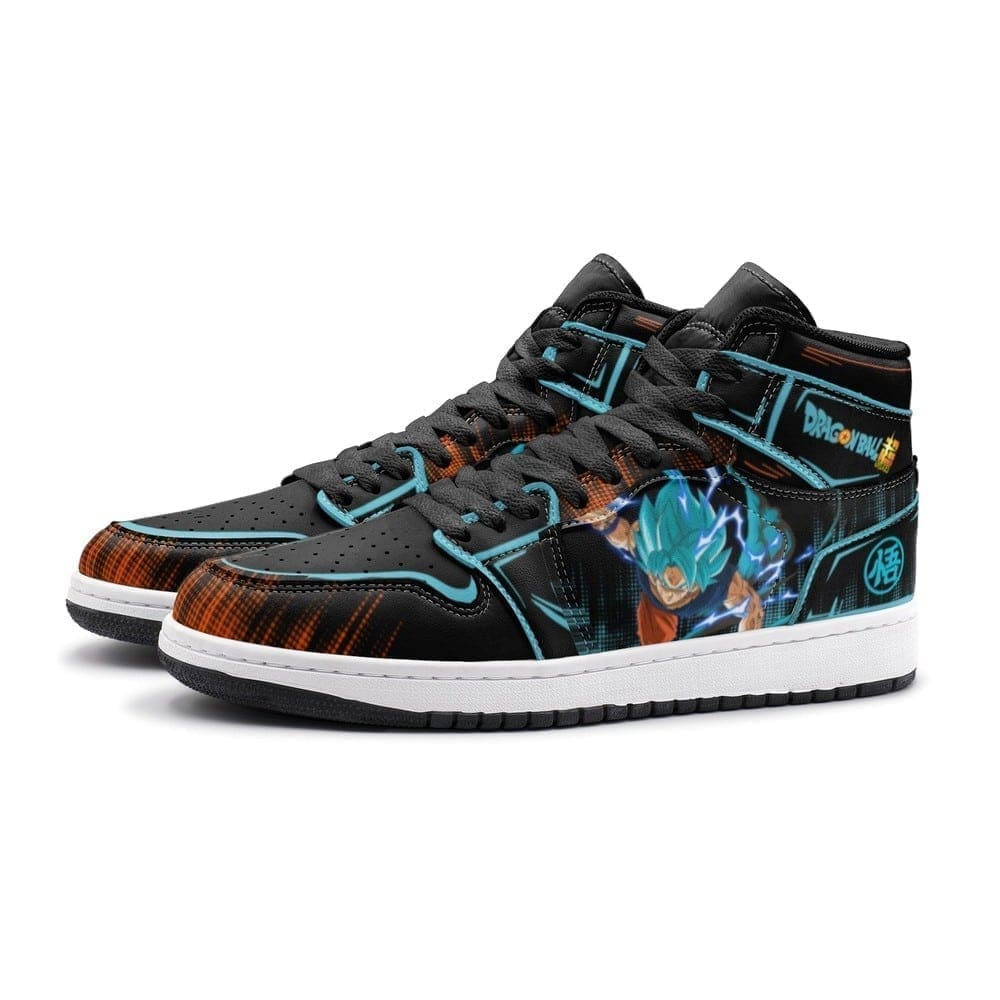 Ideafootwear Goku Blue Dragon Ball Super AJ1 High Sneakers Shoes For Men And Women