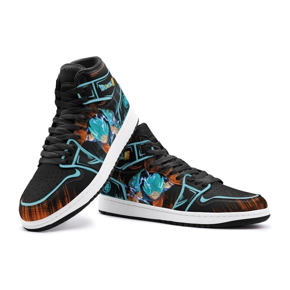 Ideafootwear Goku Blue Dragon Ball Super AJ1 High Sneakers Shoes For Men And Women