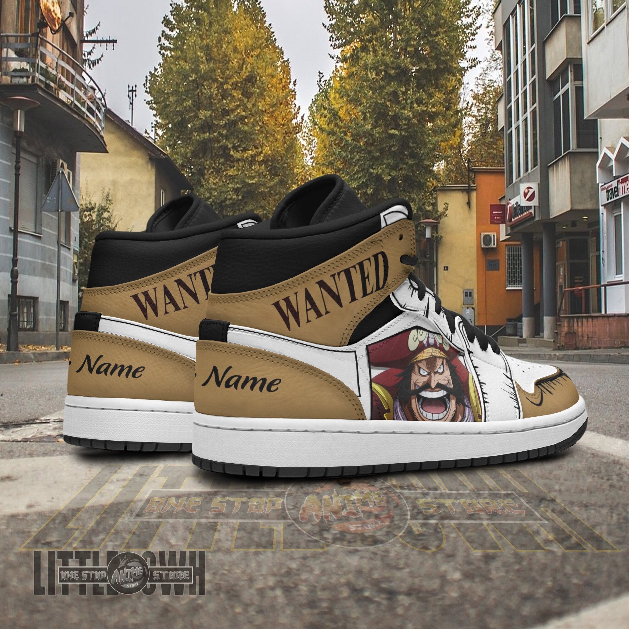 Ideafootwear Gol D Roger AJ1 High Sneakers Shoes For Men And Women