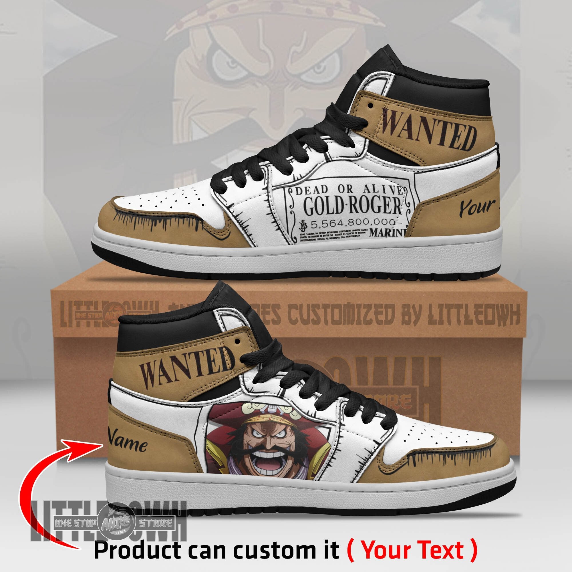 Ideafootwear Gol D Roger AJ1 High Sneakers Shoes For Men And Women