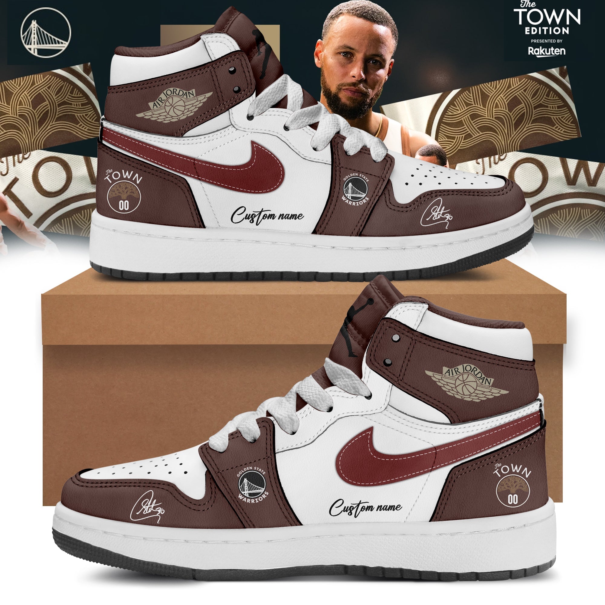 Ideafootwear Golden State Warriors AJ1 High Sneakers Shoes For Men And Women