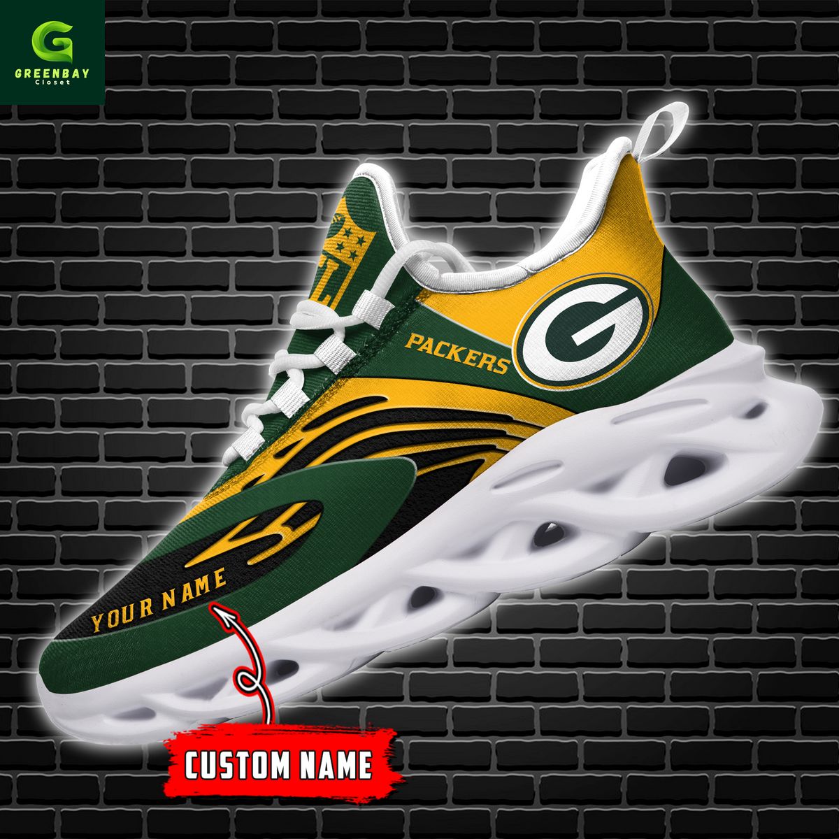 Ideafootwear Green Bay Packers Max Soul Shoes Sneakers For Men And Women