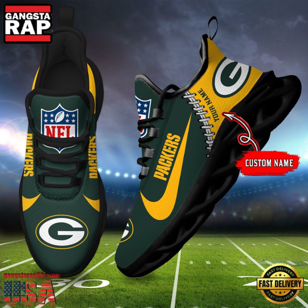 Ideafootwear Green Bay Packers Max Soul Shoes Sneakers For Men And Women