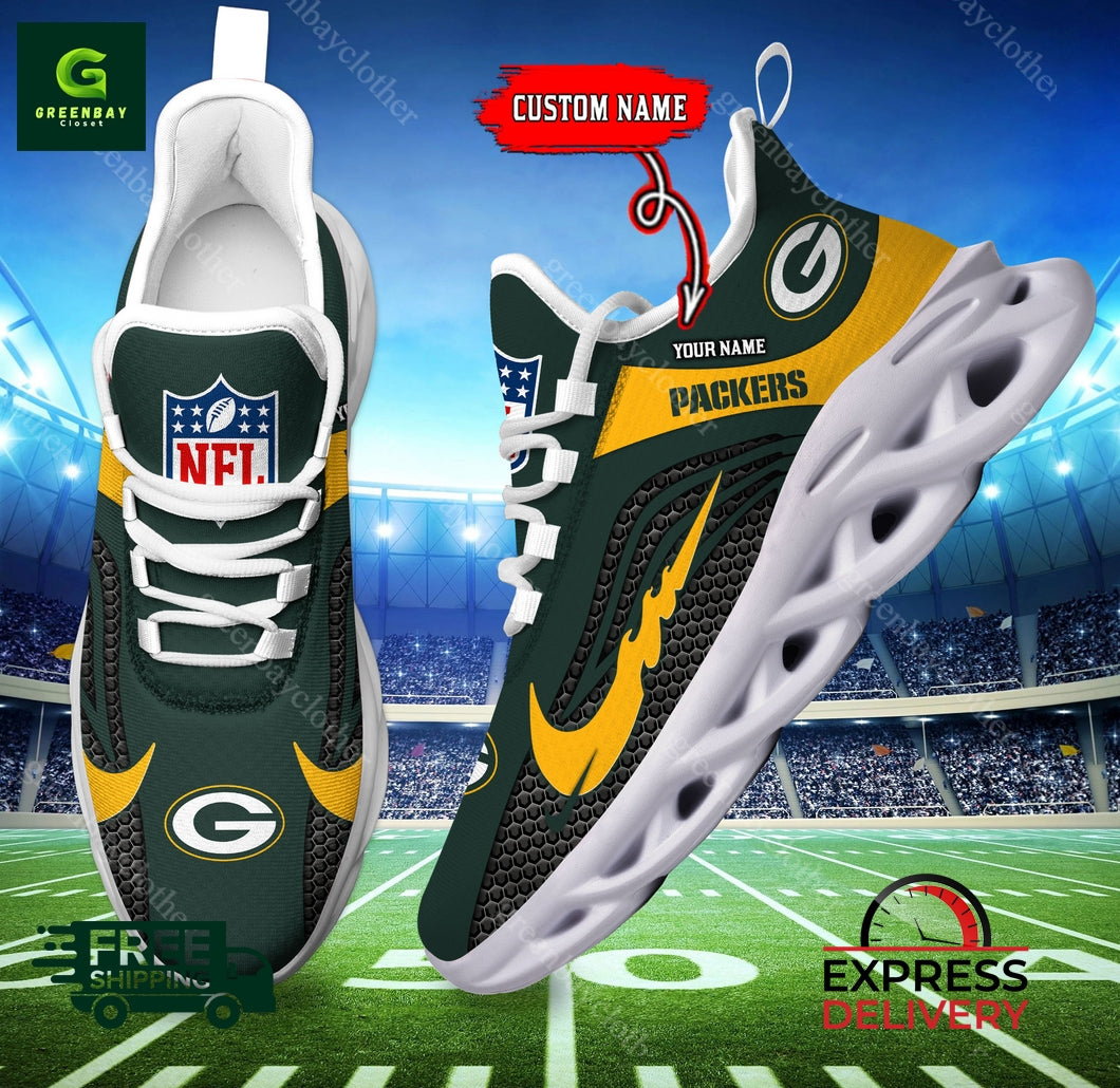 Ideafootwear Green Bay Packers Max Soul Shoes Sneakers For Men And Women