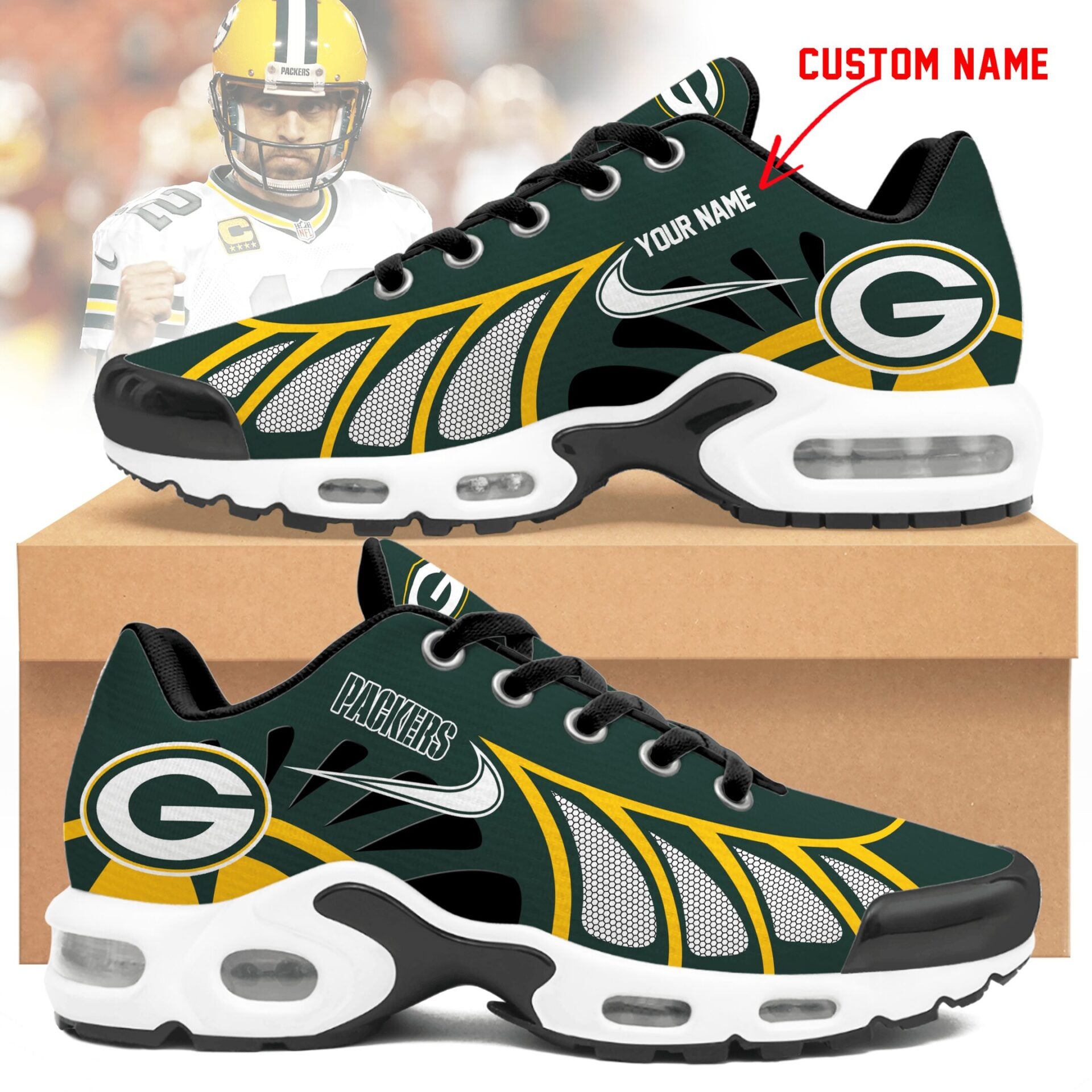 Ideafootwear Green Bay Packers TN Shoes Sneakers For Men And Women