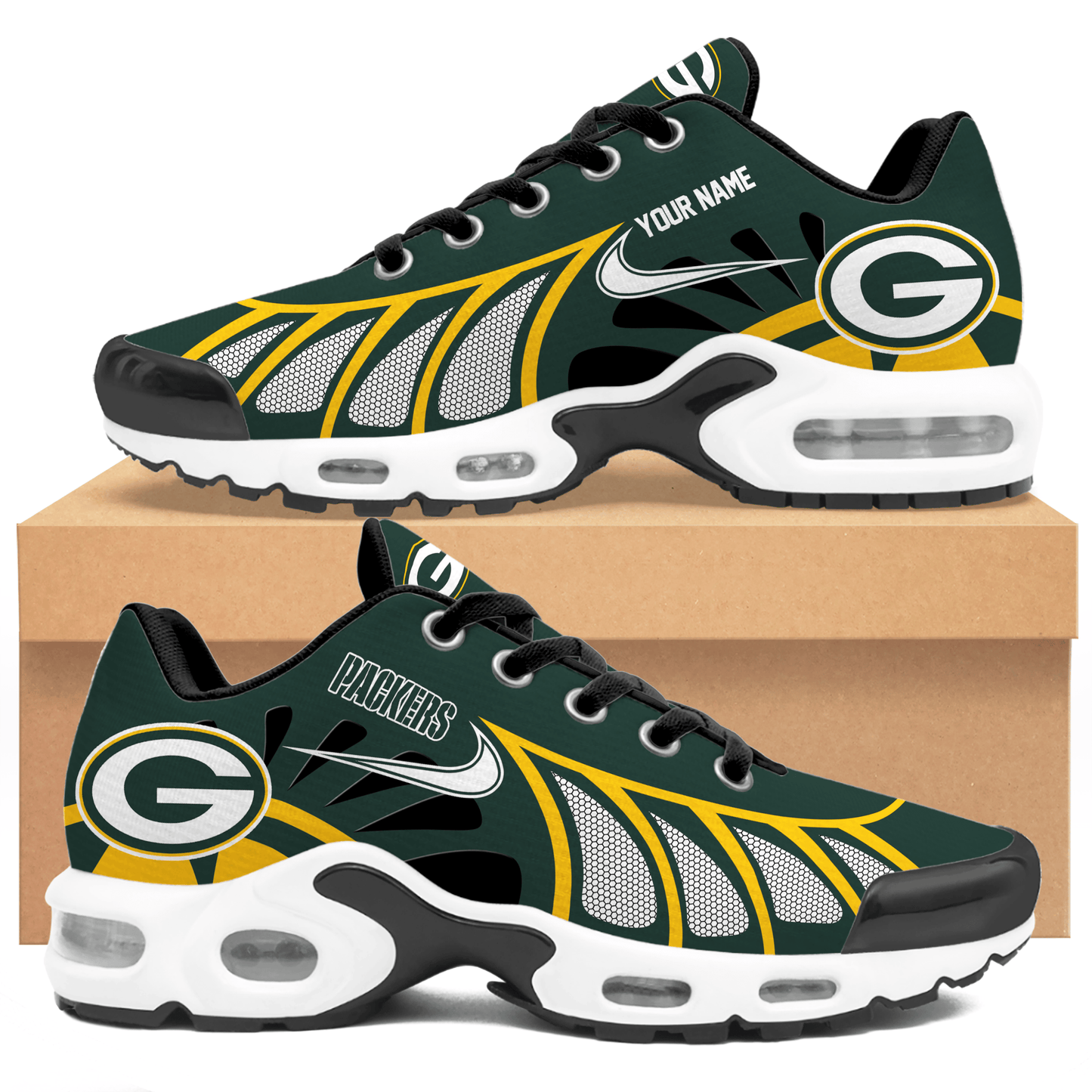 Ideafootwear Green Bay Packers TN Shoes Sneakers For Men And Women