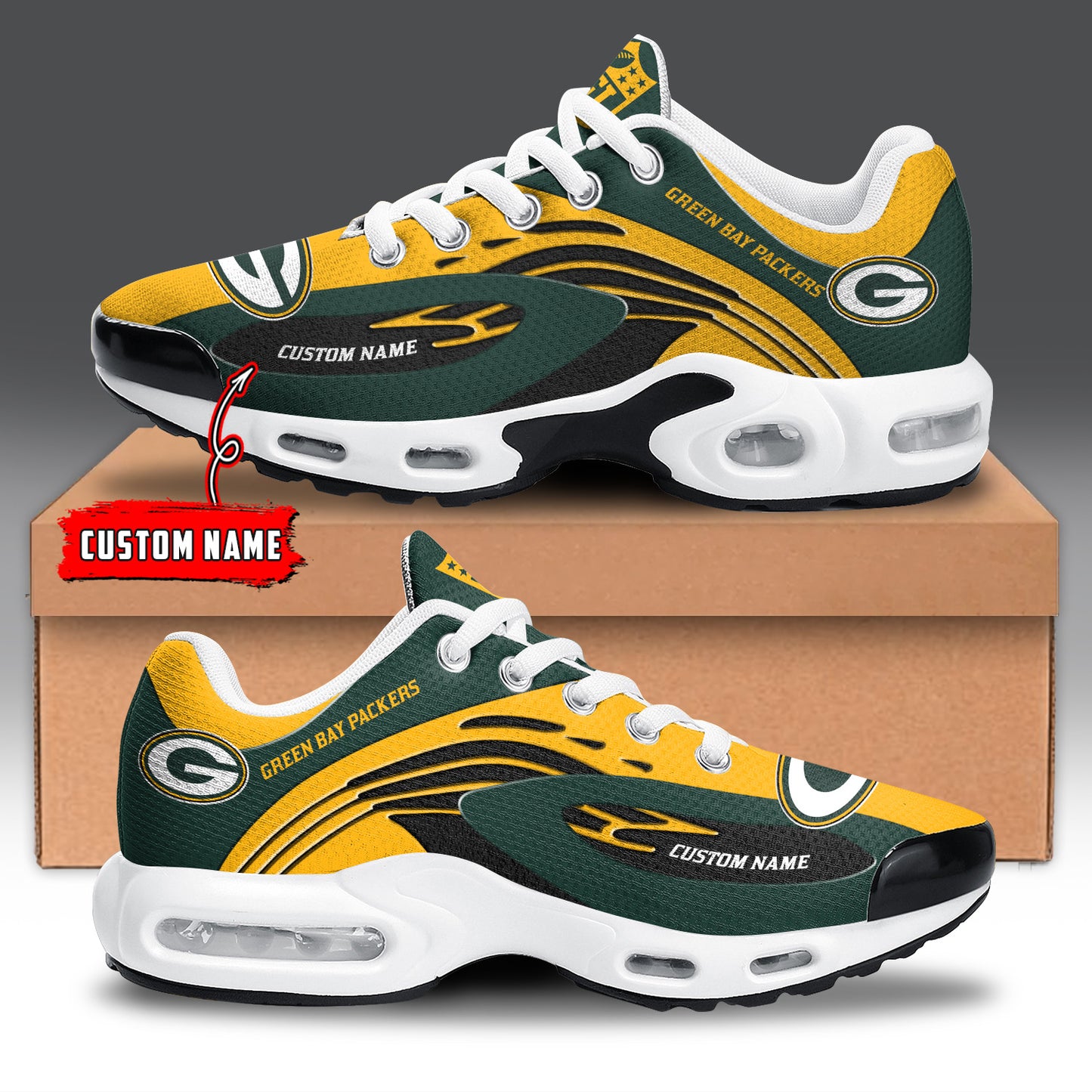Ideafootwear Green Bay Packers TN Shoes Sneakers For Men And Women