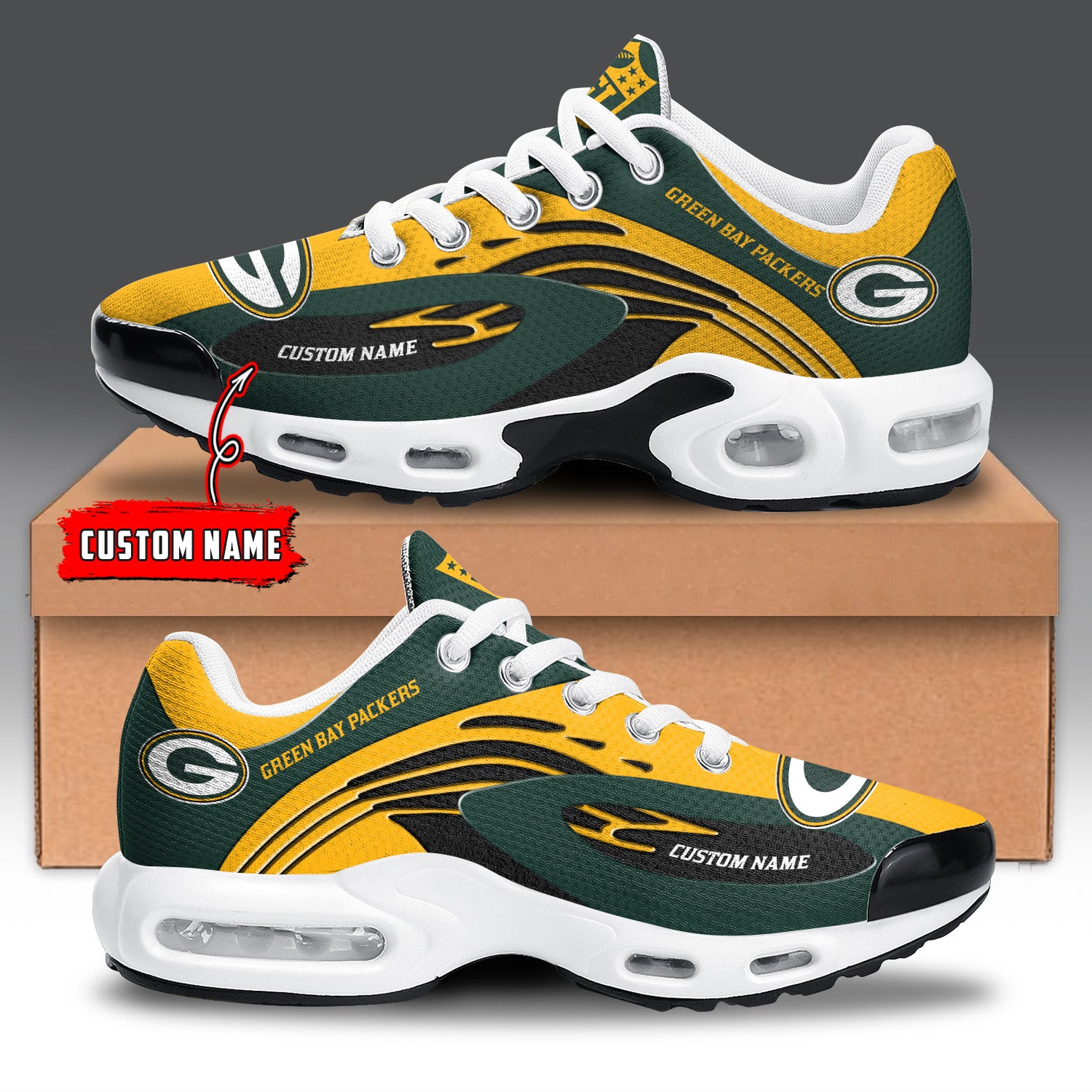 Ideafootwear Green Bay Packers TN Shoes Sneakers For Men And Women