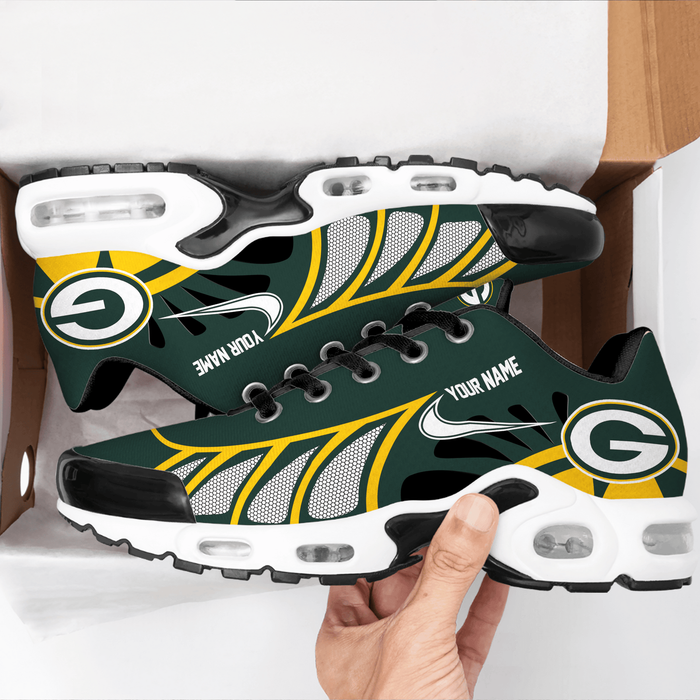 Ideafootwear Green Bay Packers TN Shoes Sneakers For Men And Women