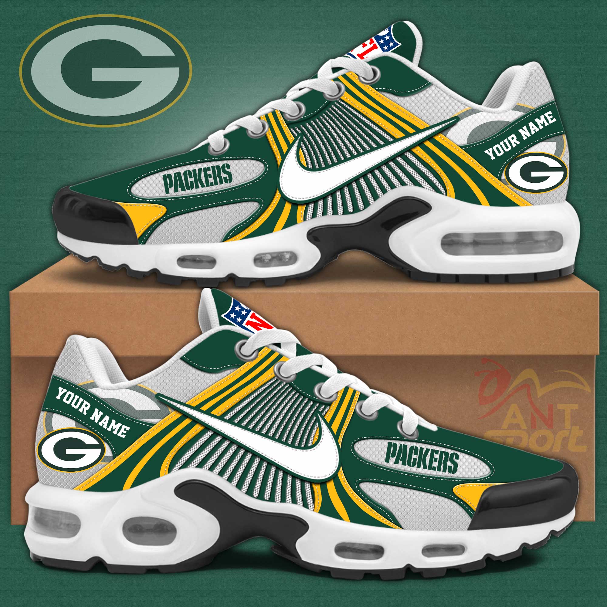 Ideafootwear Green Bay Packers TN Shoes Sneakers For Men And Women