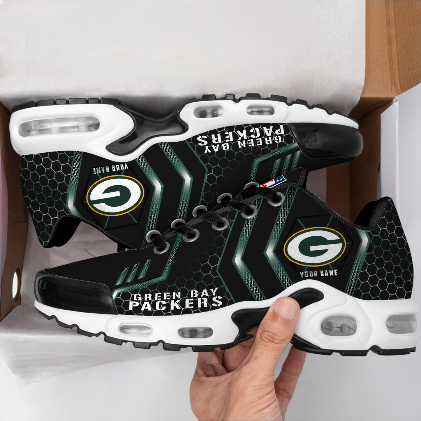 Ideafootwear Green Bay Packers TN Shoes Sneakers For Men And Women