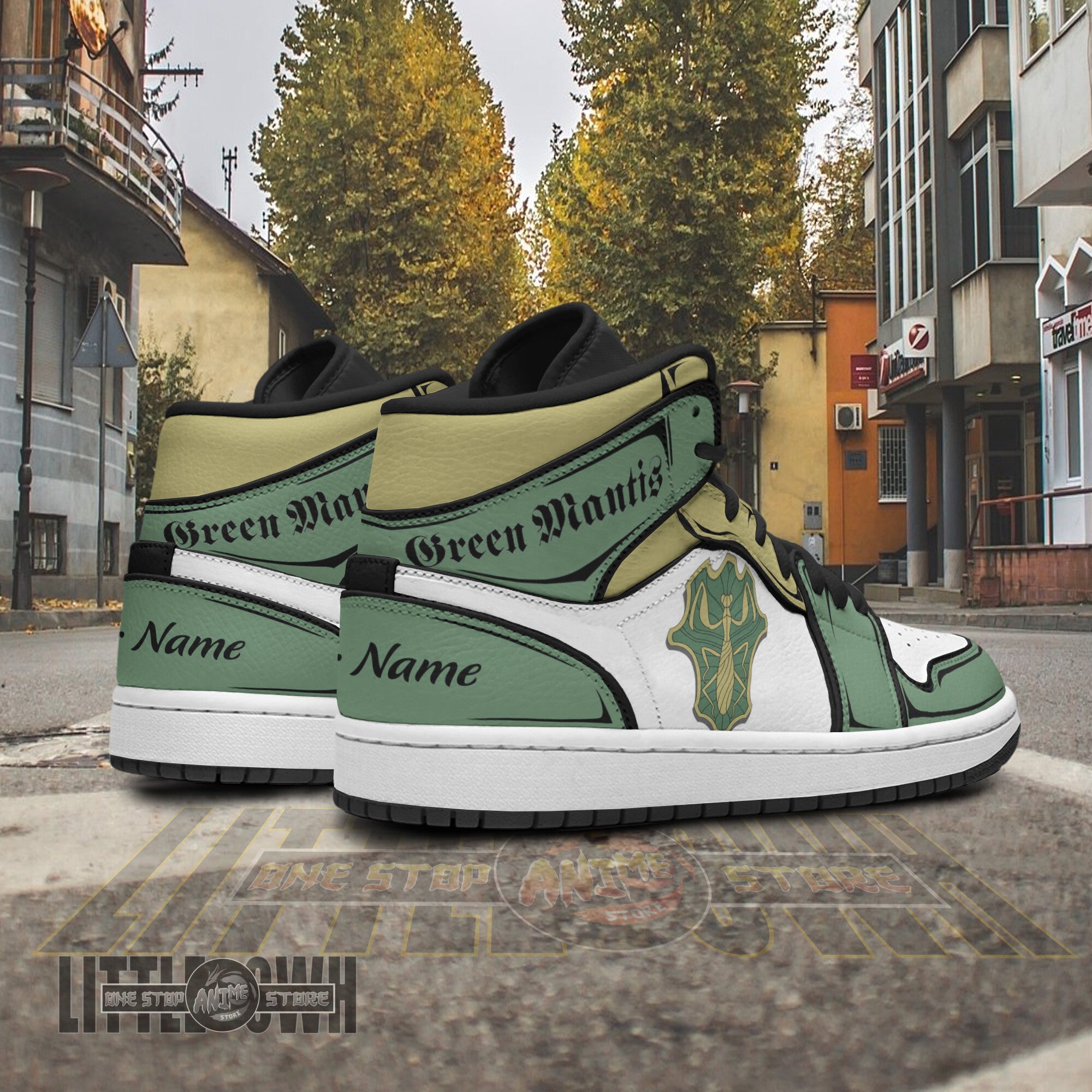 Ideafootwear Green Mantis AJ1 High Sneakers Shoes For Men And Women