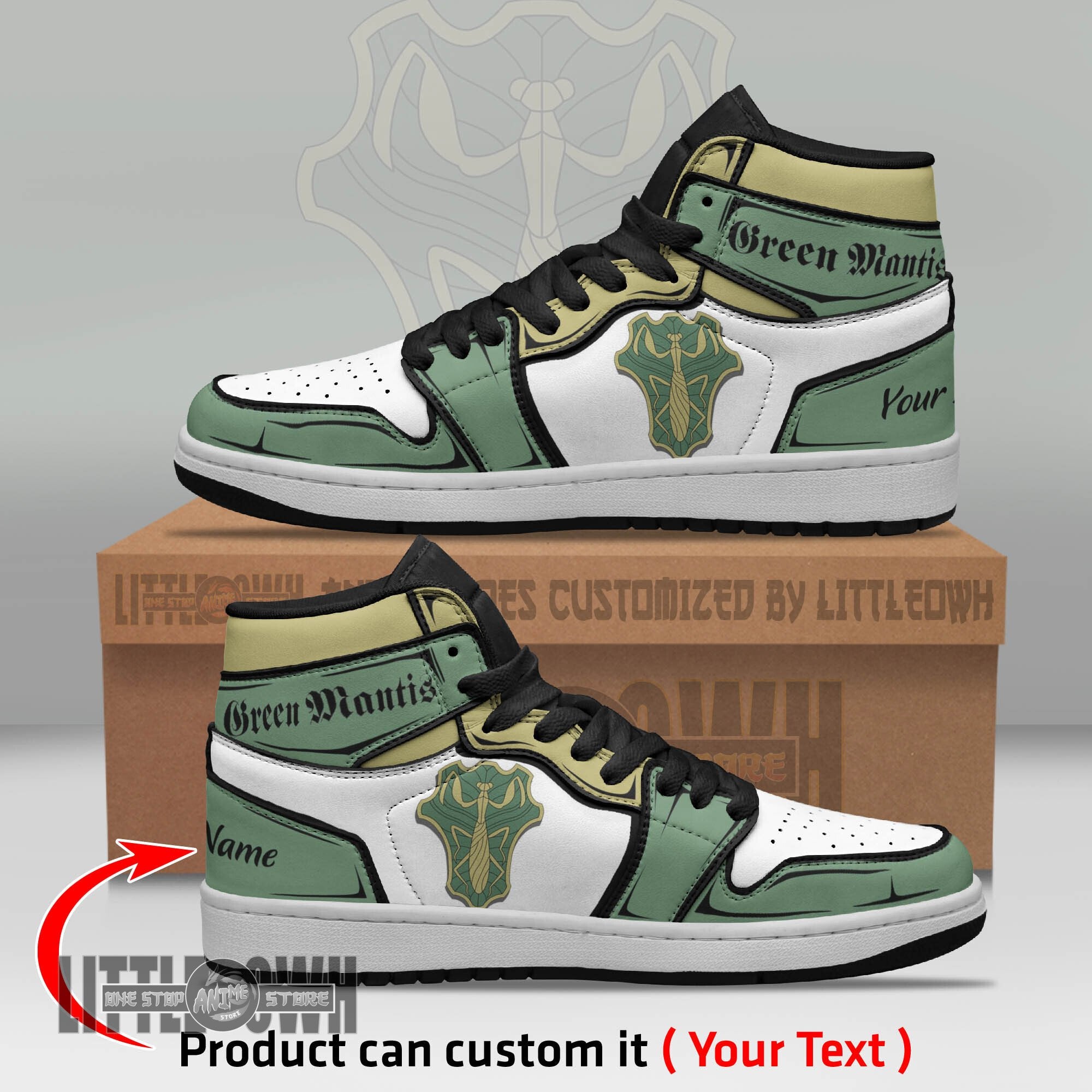 Ideafootwear Green Mantis AJ1 High Sneakers Shoes For Men And Women