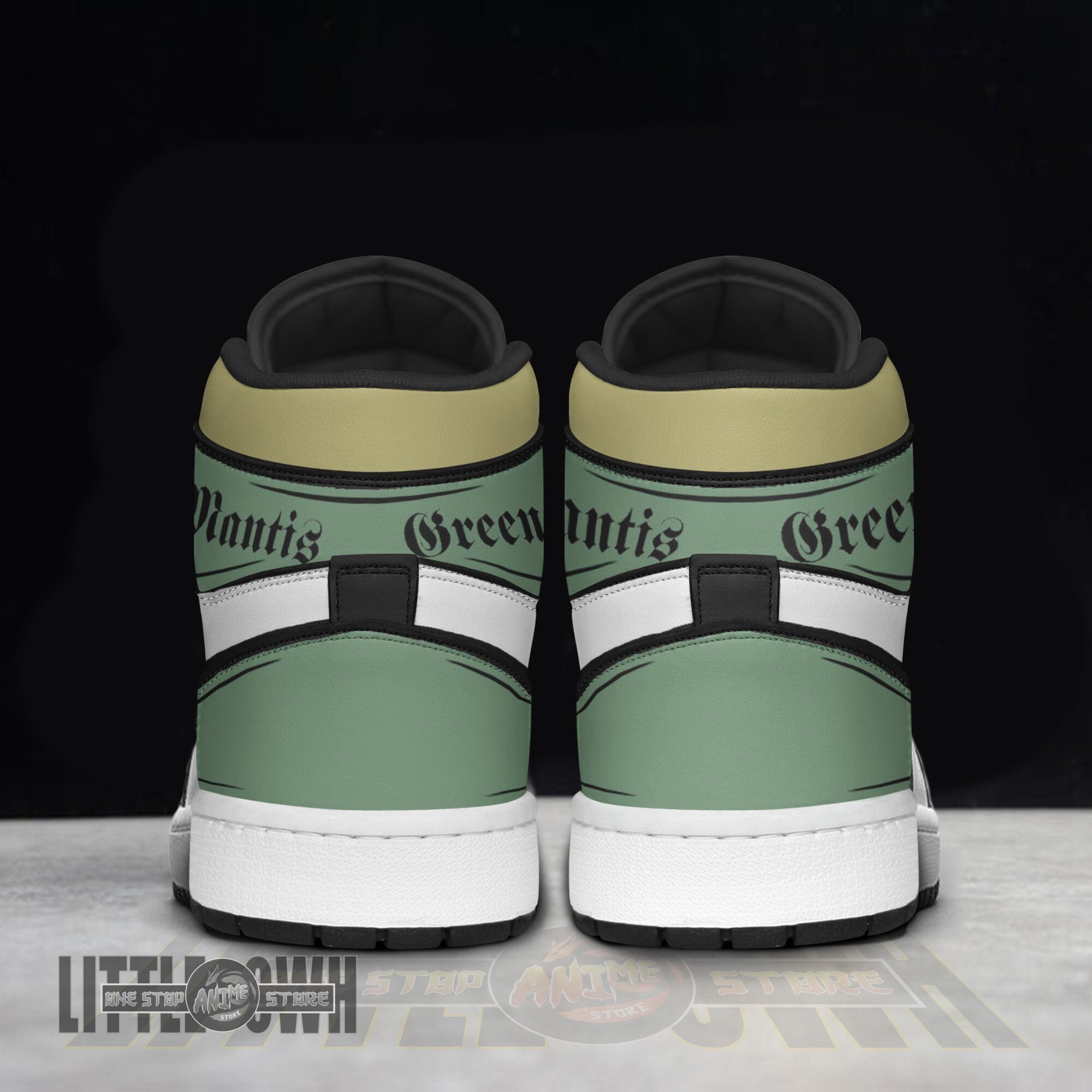 Ideafootwear Green Mantis AJ1 High Sneakers Shoes For Men And Women