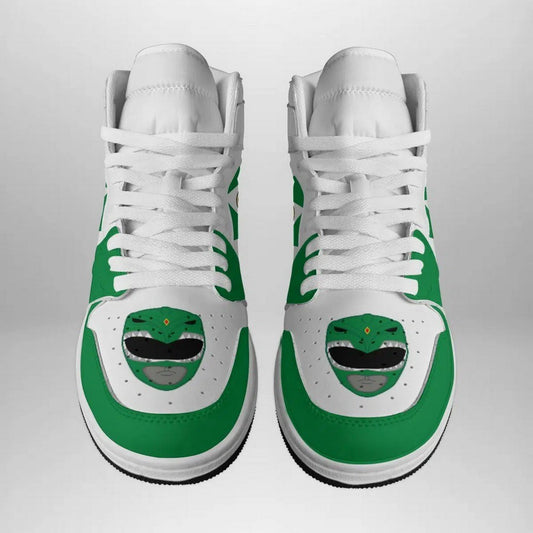Ideafootwear Green Ranger Mighty Morphin AJ1 High Sneakers Shoes For Men And Women