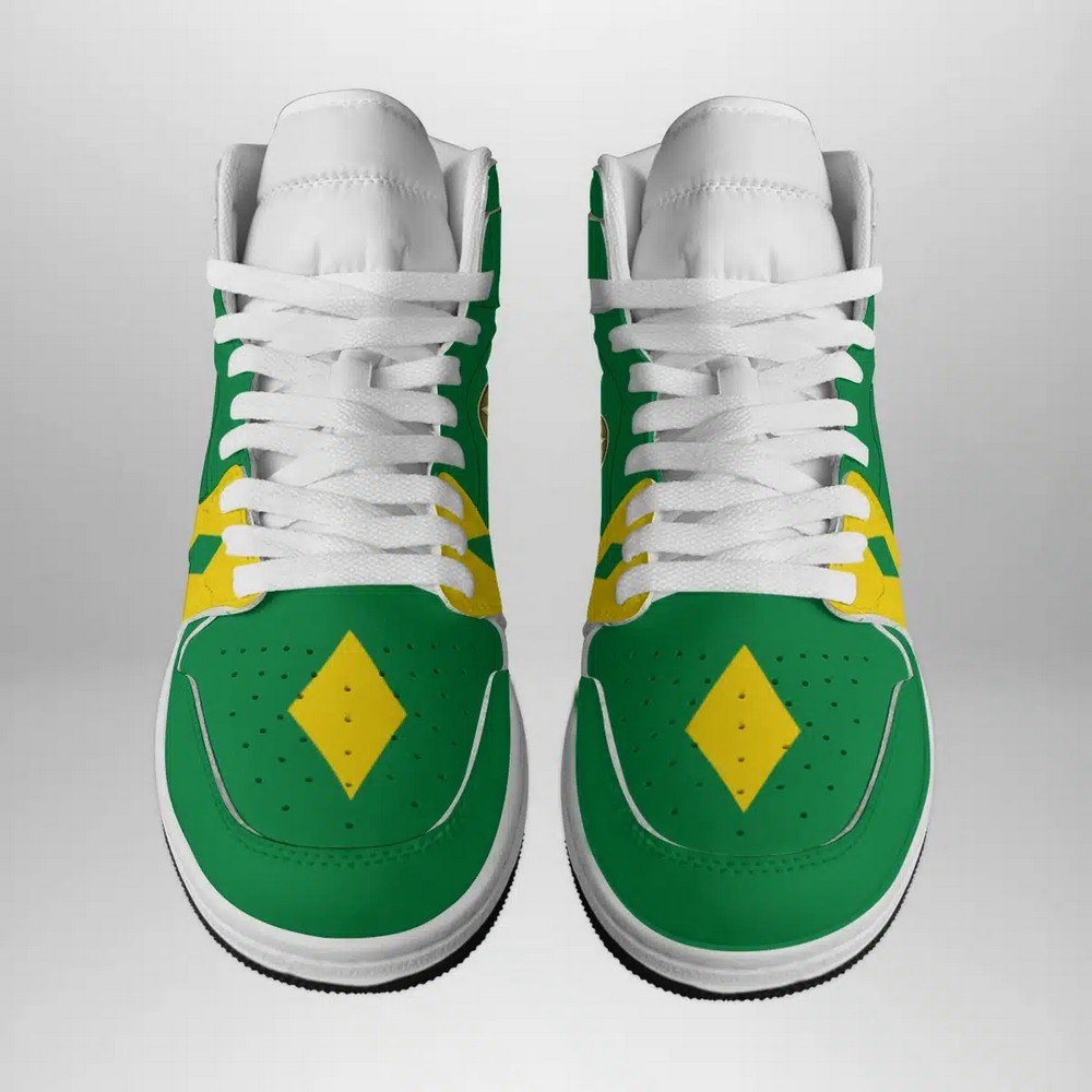 Ideafootwear Green Ranger Ninjetti Power Rangers AJ1 High Sneakers Shoes For Men And Women