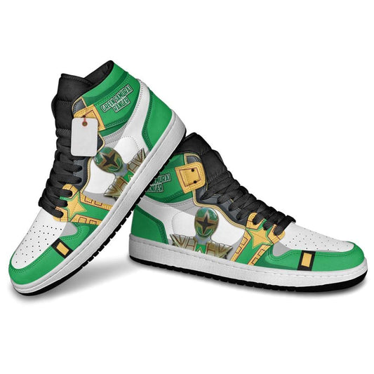 Ideafootwear Green Samurai Ranger AJ1 High Sneakers Shoes For Men And Women